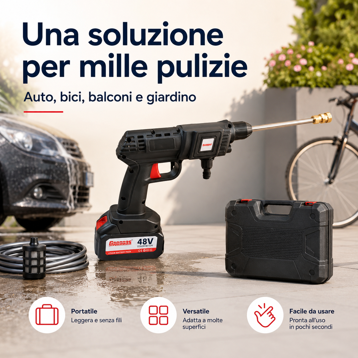 HydroJet™ – Idropulitrice Portatile Senza Fili