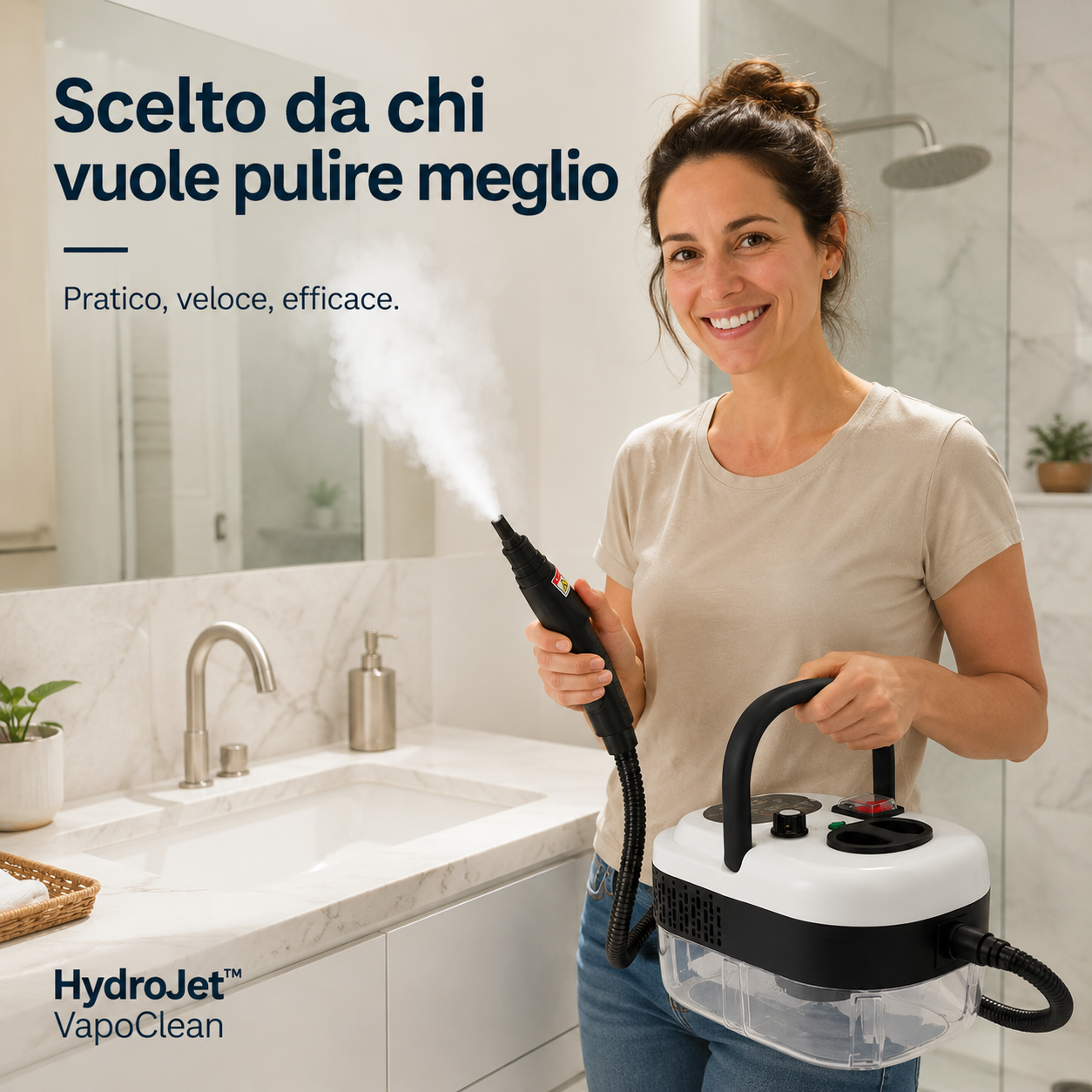 HydroJet™ VapoClean – Pulitore a Vapore Portatile Multiuso
