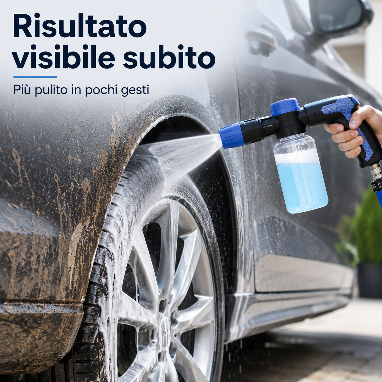 Pistola a Spruzzo per Pulizia Auto con Contenitore Sapone