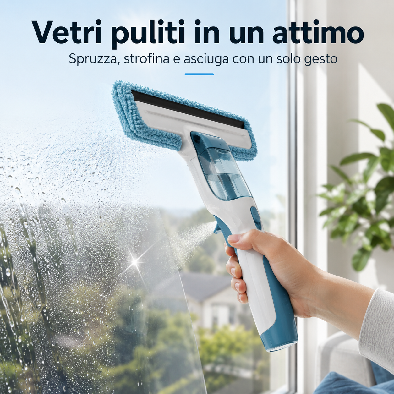 Strumento per la Pulizia delle Finestre 3 in 1