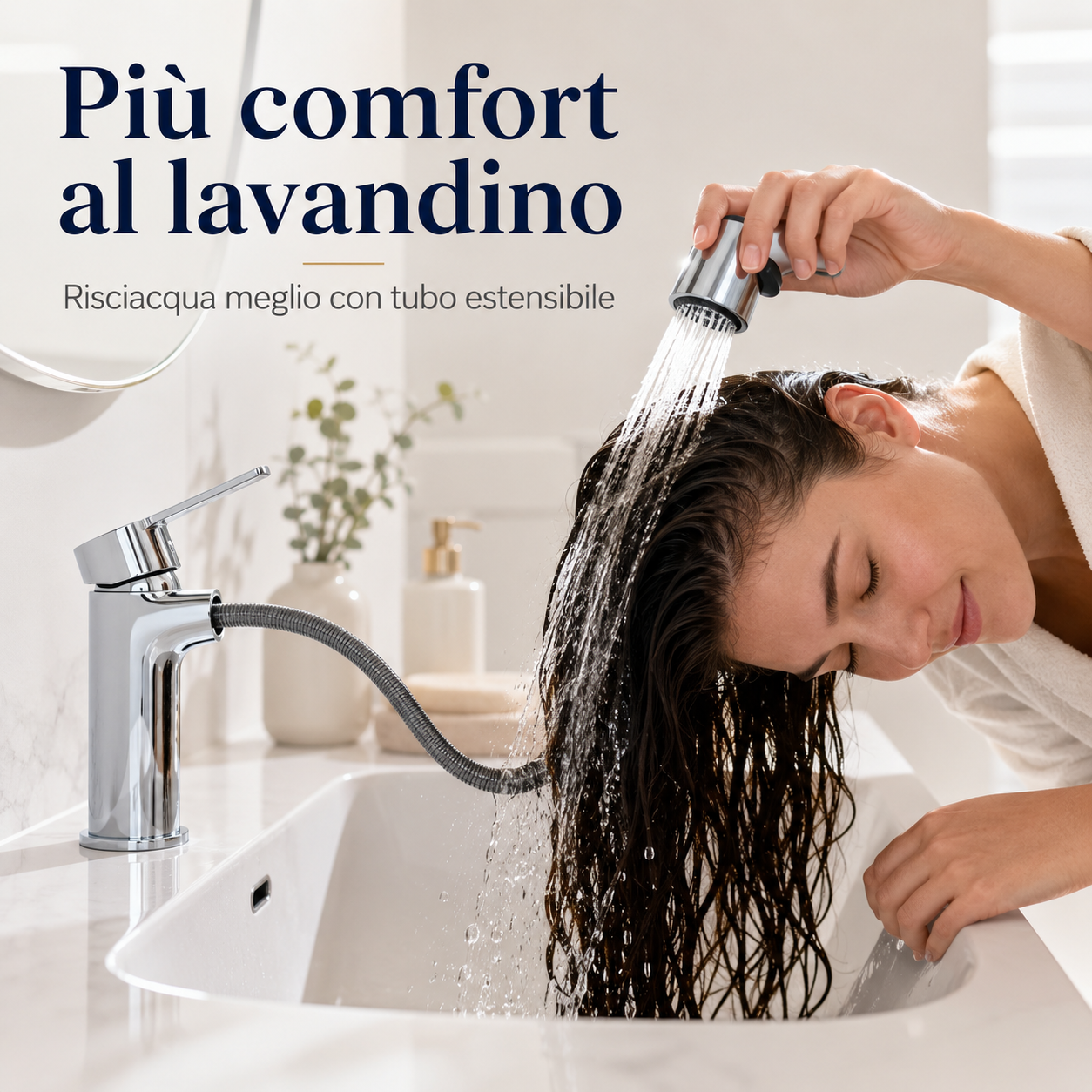 Doccetta per Lavandino Bagno con Tubo Estensibile
