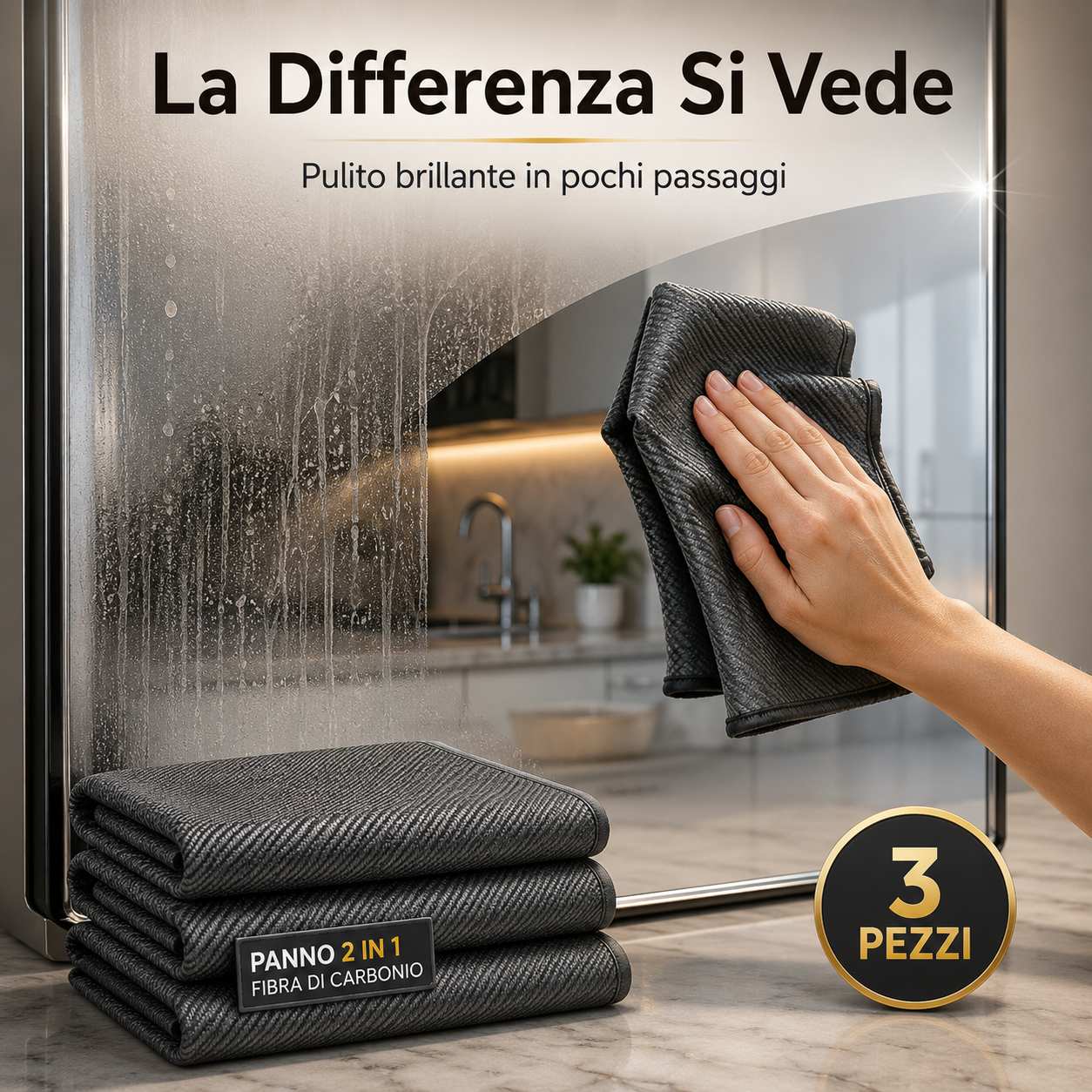 Panno 2 in 1 Fibra di Carbonio – Confezione 3 pezzi