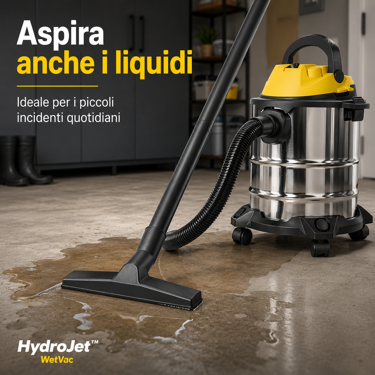HydroJet™ WetVac – Aspiratore Solidi e Liquidi per Auto, Garage e Casa