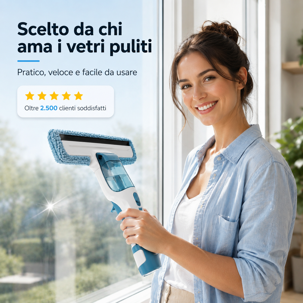 Strumento per la Pulizia delle Finestre 3 in 1