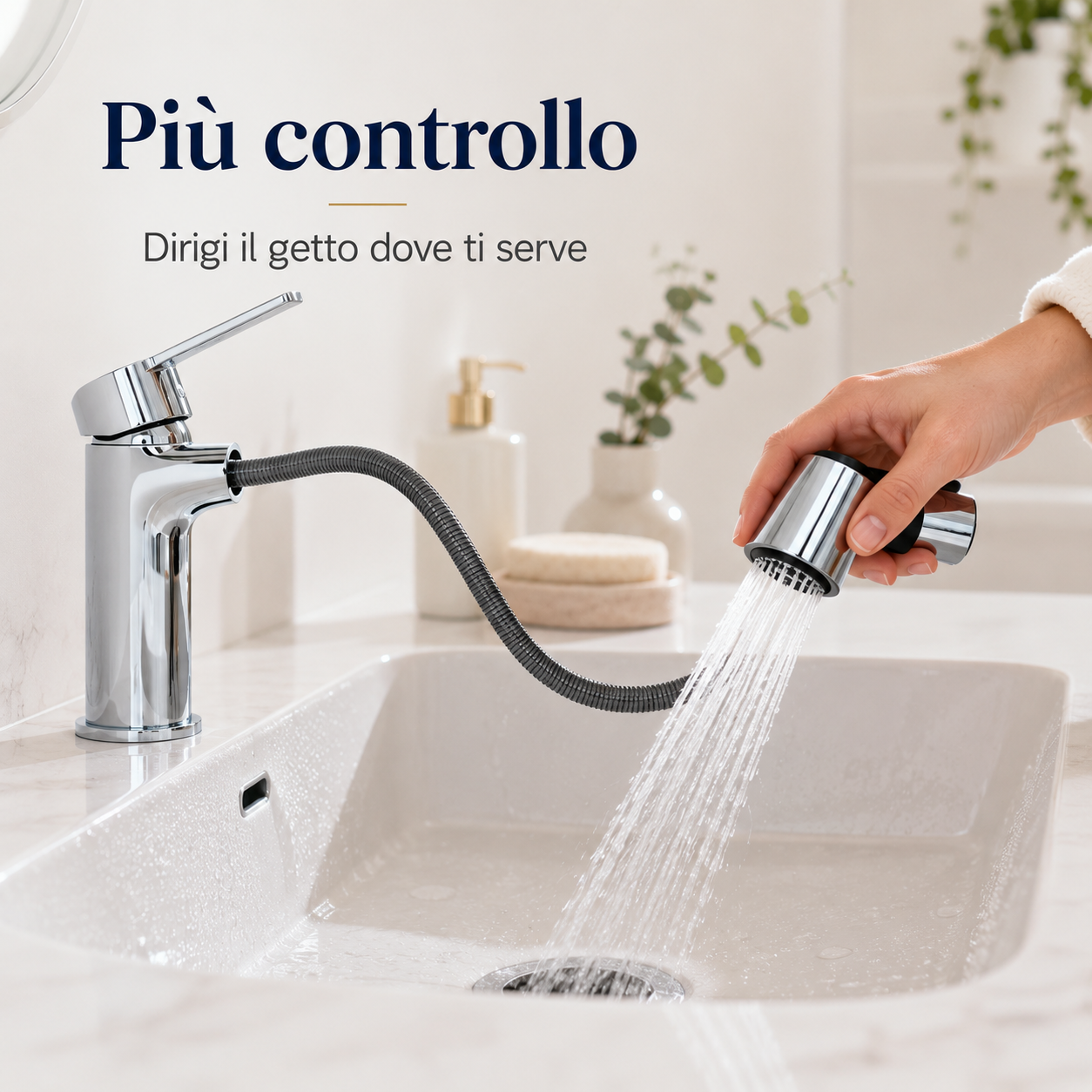 Doccetta per Lavandino Bagno con Tubo Estensibile