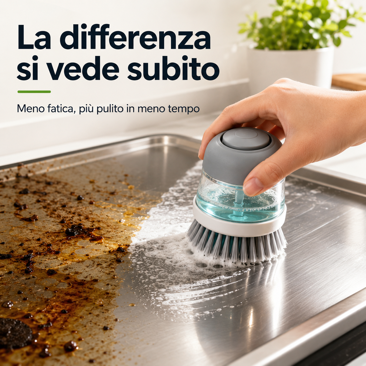 Spazzola con Dispenser di Sapone – Scrubber a Pressione