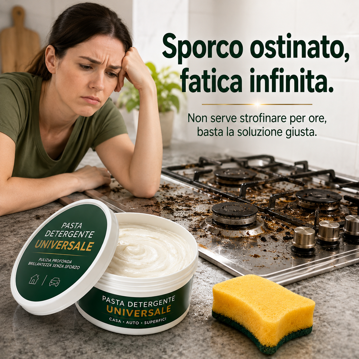 Pasta Detergente Sapone Ecologico Universale per Pulizie Casa/Auto